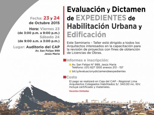 Evaluacion y dictamen de expedientes de habilitacion urbana y edificacion