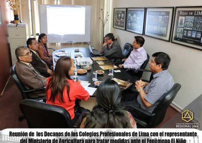 Fotos: Reunión de los Decanos de los Colegios Profesionales de Lima con el representante del Ministerio de Agricultura para tratar medidas ante el Fenómeno El Niño