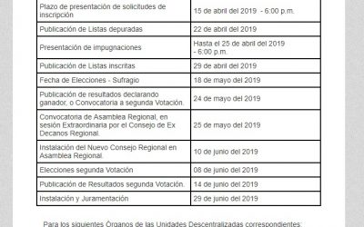 TERCERA CONVOCATORIA A ELECCIONES PARCIALES 2019 – NotiCAPLima 024-2019
