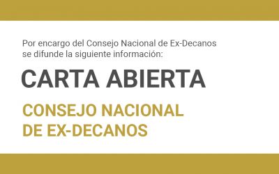 CARTA ABIERTA DEL CONSEJO NACIONAL DE EX-DECANOS | NotiCAPLima 141- 2019