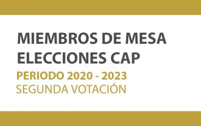 MIEMBROS DE MESA PARA LAS ELECCIONES CAP PERIODO 2020 – 2023 SEGUNDA VOTACIÓN  | NotiCAPLima 155-2019