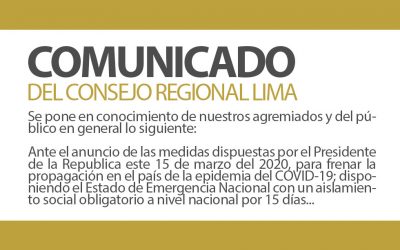 COMUNICADO DEL CONSEJO REGIONAL LIMA | NotiCAPLima 037 -2020