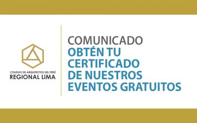 Obtén tu certificado de nuestros eventos gratuitos| NotiCAPLima 088-2020