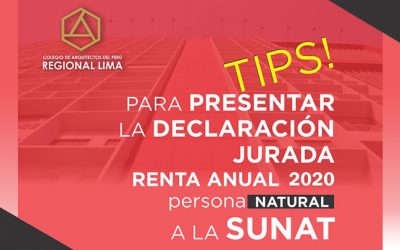 Tips para presentar la Declaración Jurada Renta Anual 2020 – Inscripción gratuita | NotiCAPLima 067-2020