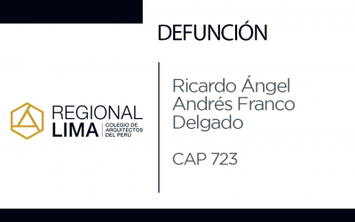 Defunción:  Arq. Ricardo Ángel Andrés Franco Delgado CAP 723