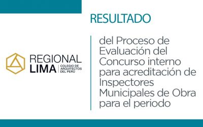 Resultados del Proceso de Evaluación del Concurso interno para acreditación de Inspectores Municipales de Obra para el periodo 2021-2023 | NotiCAPLima 262-2020