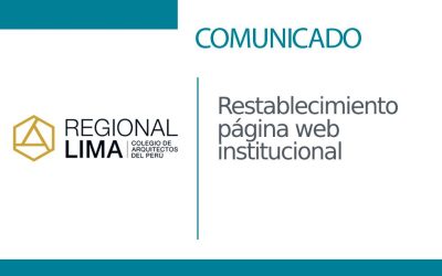 COMUNICADO: Restablecimiento página web institucional | NotiCAPLima 040-2023