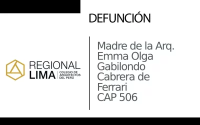 Defunción: Madre de la Arq. Emma Olga Gabilondo Cabrera de Ferrari CAP 506 |  NotiCAPLima 282- 2023