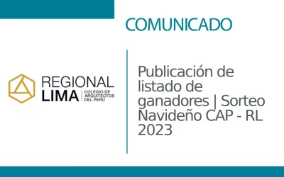 Publicación de listado de ganadores | Sorteo Navideño CAP – RL 2023 | NotiCAPLima 323-2023