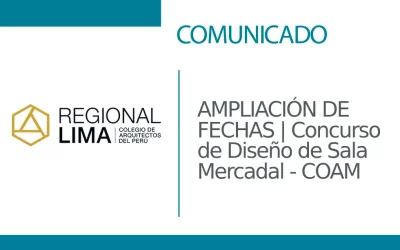 🔉 AMPLIACIÓN DE FECHAS | Concurso de Diseño de Sala Mercadal – COAM | ✨XXI Semana de la Arquitectura de Madrid 2024 ✨| NotiCAPLima 062 – 2024
