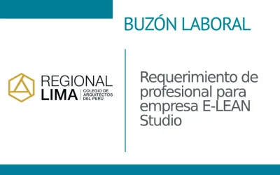 Buzón Laboral📭: Requerimiento de profesional para empresa E-LEAN Studio | NotiCAPLima 101 – 2024