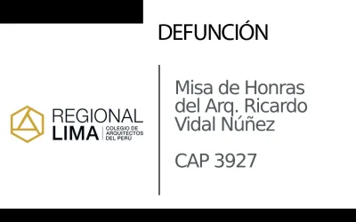 Misa de Honras del Arq. Ricardo Vidal Núñez CAP 3927 |  NotiCAPLima 168 – 2024