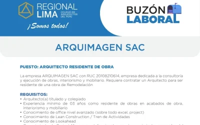 Buzón Laboral: Requerimiento de empresa ARQUIMAGEN SAC | NotiCAPLima 233 – 2024