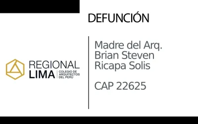 Defunción: Madre del Arq. Brian Steven Ricapa Solis CAP 22625 | NotiCAPLima 202 – 2024