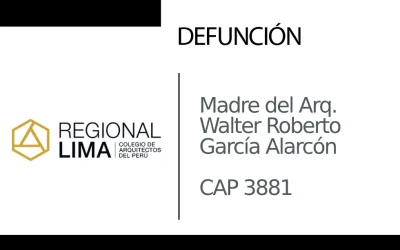 Defunción: Madre del Arq. Walter Roberto García Alarcón CAP 3881 | NotiCAPLima 230 – 2024