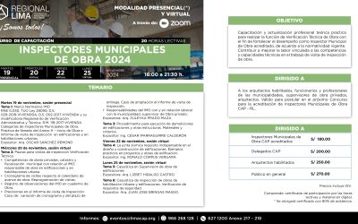 CURSO DE CAPACITACIÓN INSPECTORES MUNICIPALES DE OBRA 2024 | NOVIEMBRE 2024