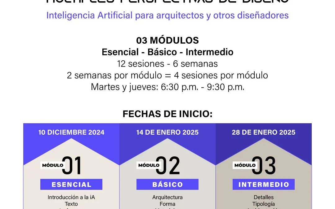 NUEVA FECHA DE INICIO del Curso (IA)RQUITECTURA. Múltiples perspectivas de diseño | NotiCAPLima 266 – 2024