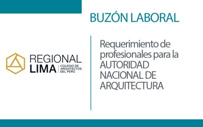 Buzón Laboral: Requerimiento de profesionales para la AUTORIDAD NACIONAL DE ARQUITECTURA | NotiCAPLima 069 – 2025